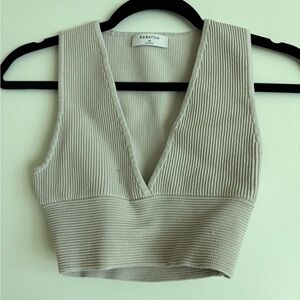 Aritzia Babaton Light Gray Bandage crop top